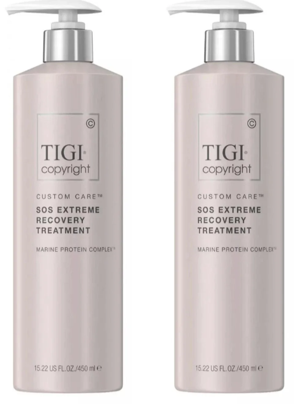 2 TIGI Copyright Custom Care SOS EXTREME RECOVERY TREATMENT Keratin Elastin 2 pk